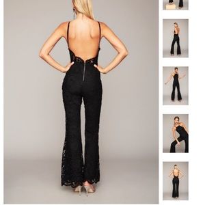 Stone cold fox black lace jumpsuit